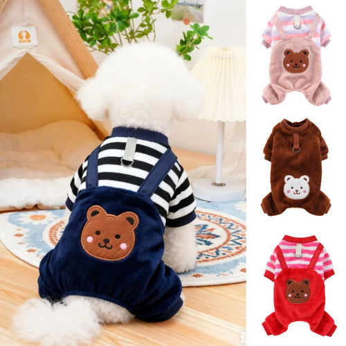 Soft Fleece Jumpsuit with Leash Ring for Small, Medium & Large Dogs & Cats