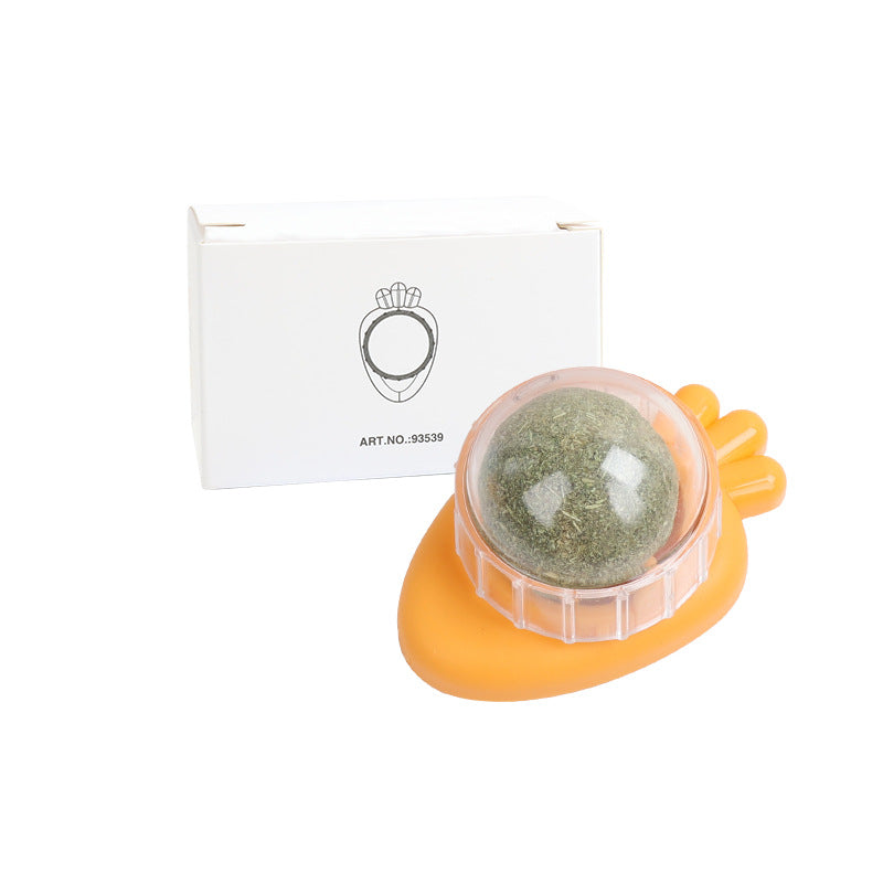 Catnip Wall Ball - Natural Edible Cat Mint Toy for Hairball Relief