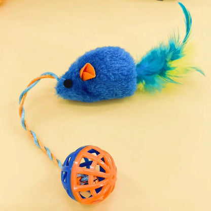 Plush Mouse & Bell Ball Interactive Cat Toy Set