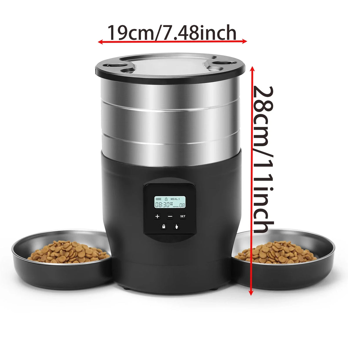 4.5L Smart WiFi Pet Feeder with Dual Stainless Steel Bowls - Automatic Food Dispenser for Cats & Dogs