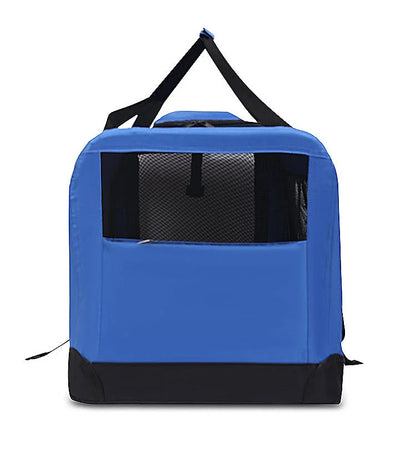 Foldable Soft Pet Crate & Travel Carrier with Mat — 3 Doors