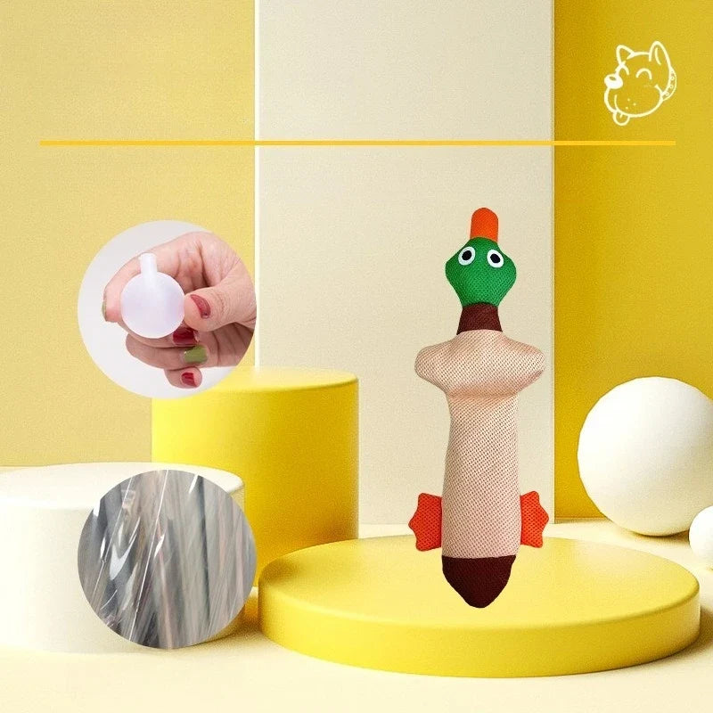 Plush Long Duck Chew & Teeth Cleaning Toy for Dogs