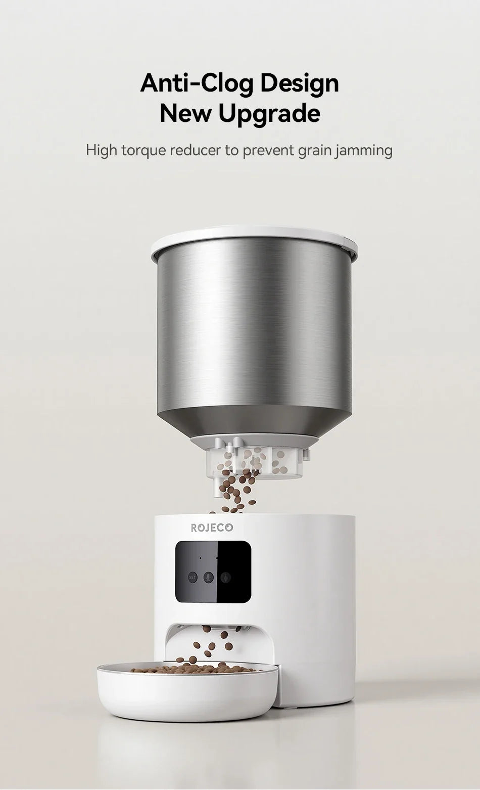 4.5L Smart Pet Feeder with Voice Recording & WiFi App Control