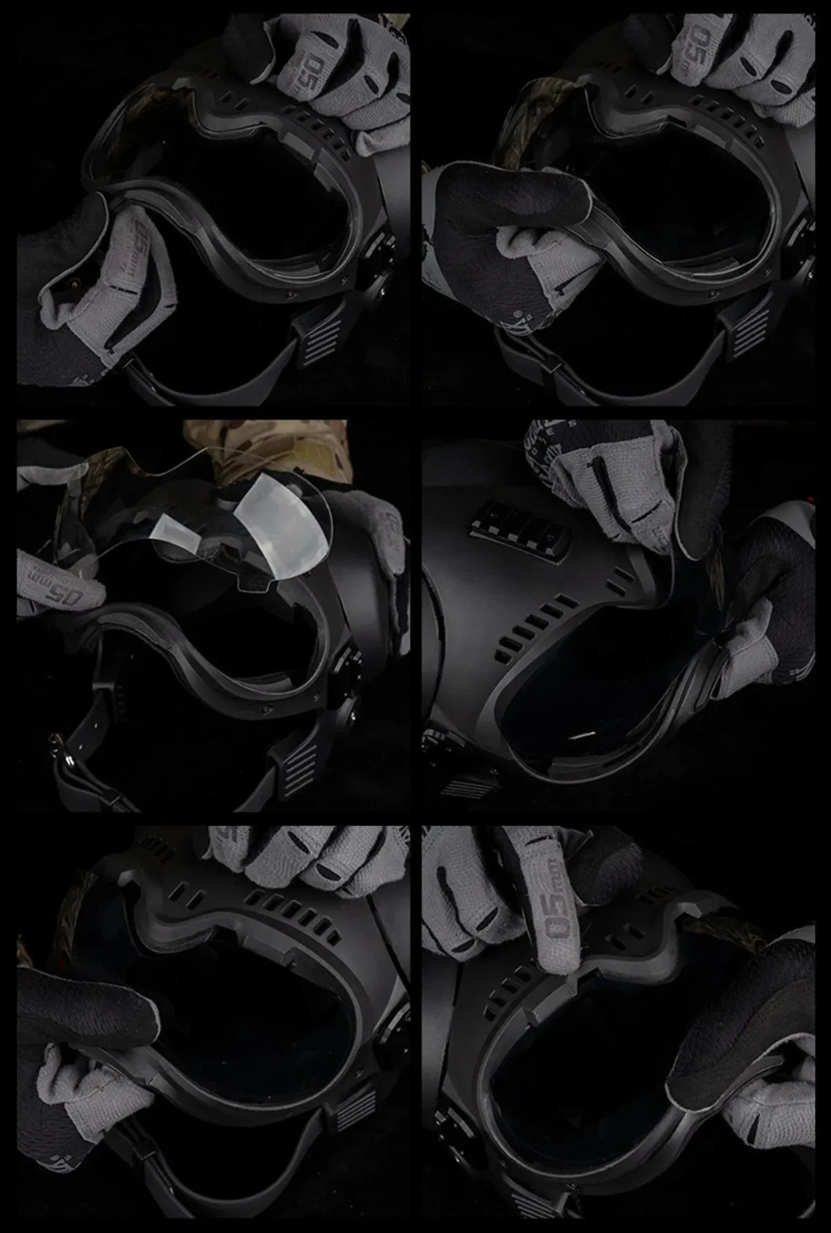 K9 Tactical Dog Helmet with Dual Goggles for Medium & Large Working Dogs