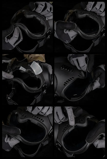 K9 Tactical Dog Helmet with Dual Goggles for Medium & Large Working Dogs