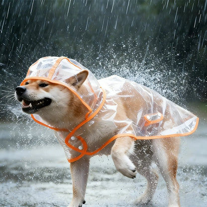 Transparent Waterproof Dog & Cat Raincoat Cape Poncho | Windproof Rain Coat for Small Dogs & Puppies