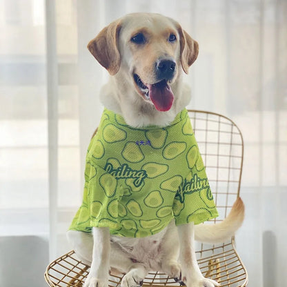 Cartoon Print Dog Cooling Vest Shirt | Soft Summer Top for Medium & Large Dogs