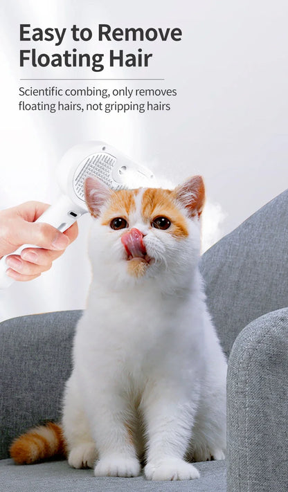 Steam Comb Pet Hair Brush — Electric Grooming Brush for Cats & Dogs