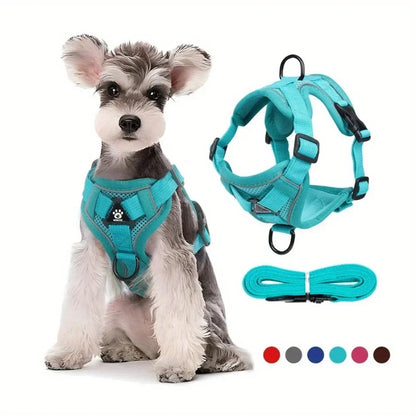 No-Pull Reflective Pet Harness and Leash Set