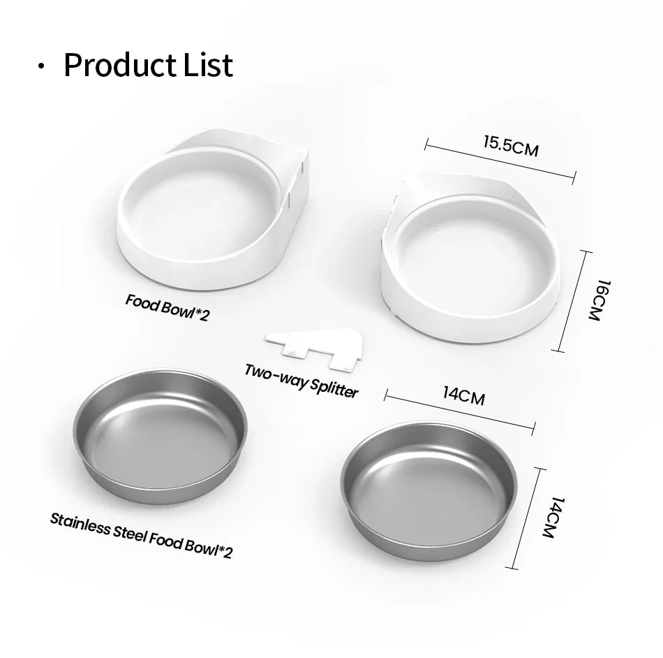 Stainless Steel Single & Double Bowl Accessories For 4L Automatic Pet Feeder Cat Food Dispenser Without Pet Feeder