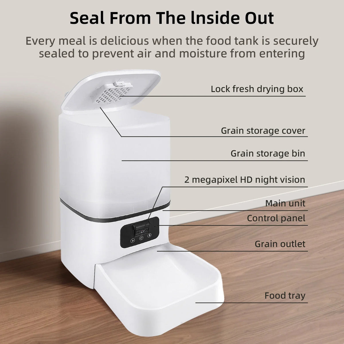 Smart WiFi Pet Feeder with HD Camera - 6L Large Capacity Automatic Dispenser