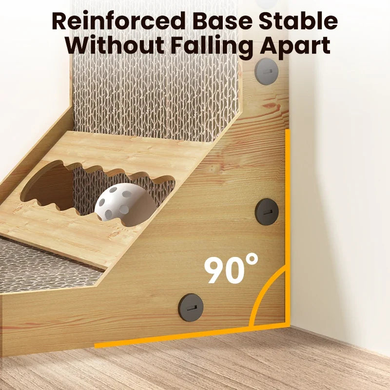 L-Shaped Cat Scratching Board with Claw Grinding Surface and Furniture Protection