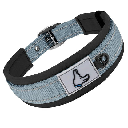 Padded Reflective Nylon Dog Collar – Adjustable for Small, Medium & Large Dogs