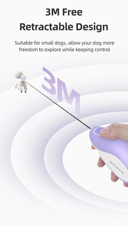 Mini Retractable Dog Leash - 3M Extendable Lead for Small to Medium Dogs