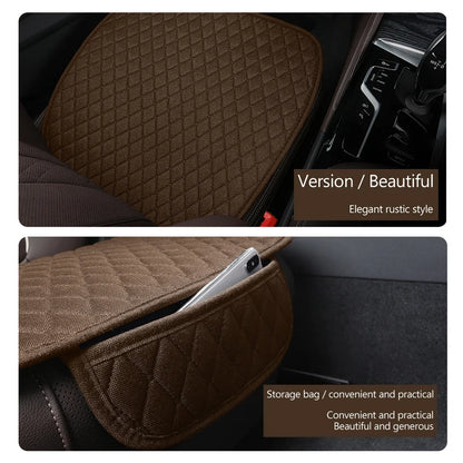Universal Breathable Flax Car Seat Cover & Cushion Protector