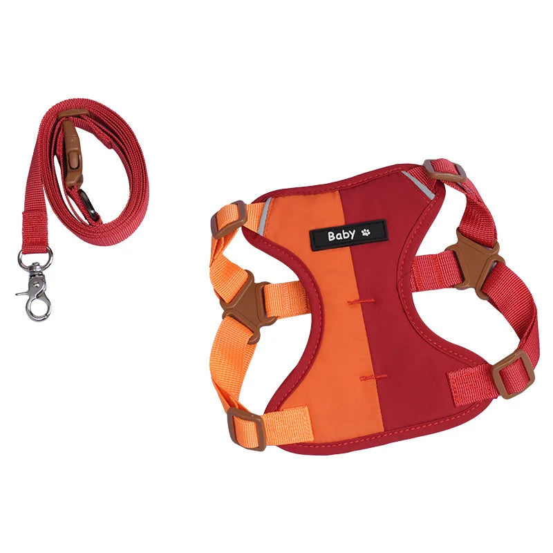 Reflective Adjustable Harness & Leash Set for Small & Medium Dogs & Cats