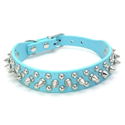 PU Leather Punk Rivet Spiked Collar for Small Dogs & Cats