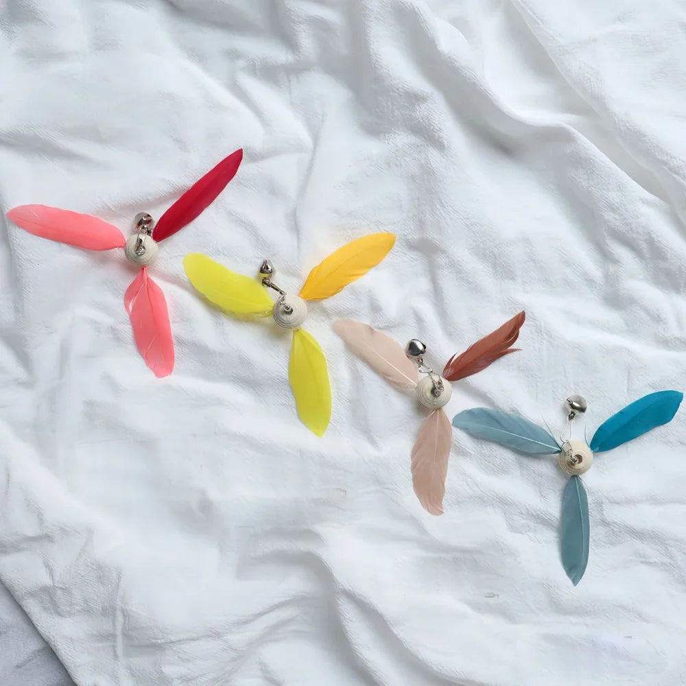 Colourful Feather Windmill Cat Teaser Replacement Heads (4 Pack)