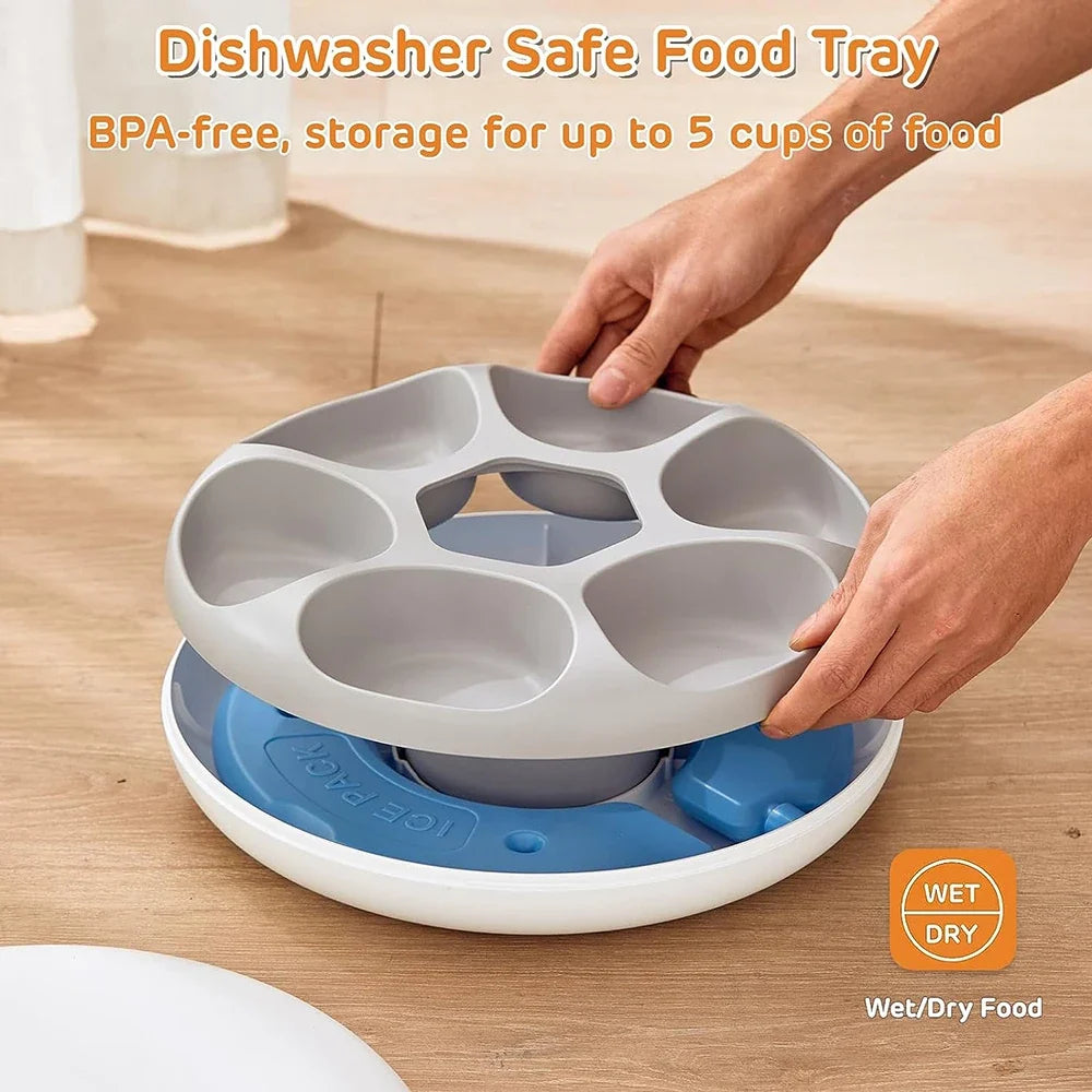 WiFi Automatic Pet Feeder for Wet, Dry & Frozen Food — Ice Pack Cooling, Portion Control for Cats & Dogs