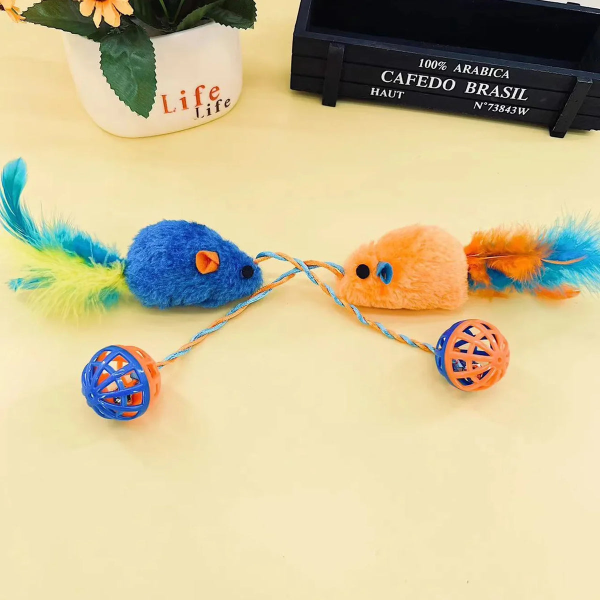 Plush Mouse & Bell Ball Interactive Cat Toy Set