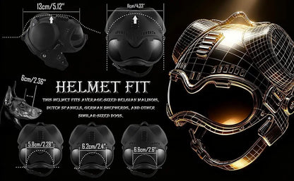 K9 Tactical Dog Helmet with Dual Goggles — Windproof Polyester Shell for Working Dogs