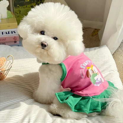 2-in-1 Cooling Slip Dress & Vest for Small Dogs & Cats | Breathable Summer Princess Skirt for Chihuahuas & Puppies