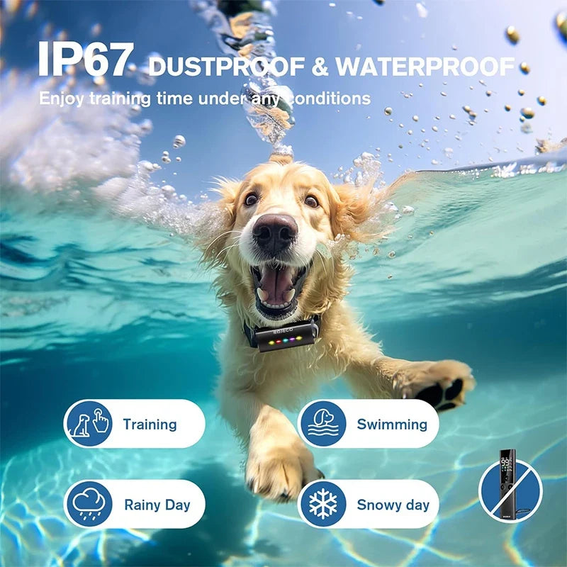 Remote Dog Training Collar - 1600ft Range IP67 Waterproof Bark Control System