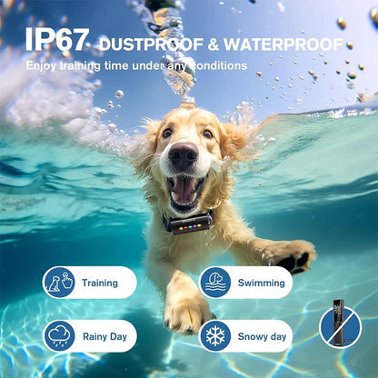 Remote Dog Training Collar - 1600ft Range IP67 Waterproof Bark Control System