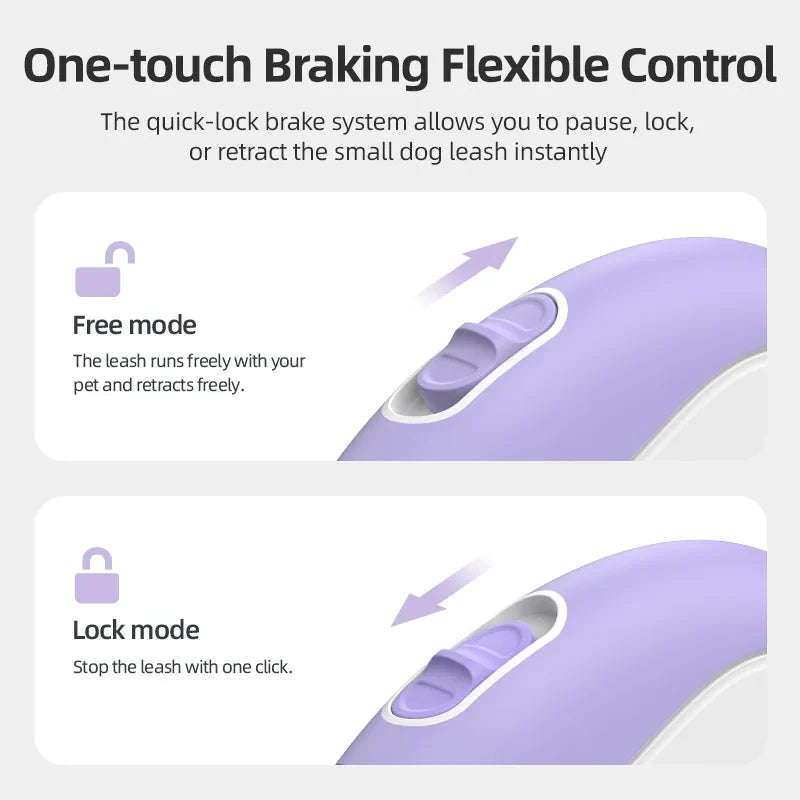 Mini Retractable Dog Leash - 3M Extendable Lead for Small to Medium Dogs