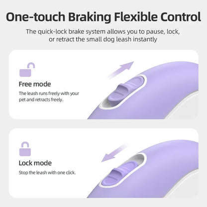 Mini Retractable Dog Leash - 3M Extendable Lead for Small to Medium Dogs