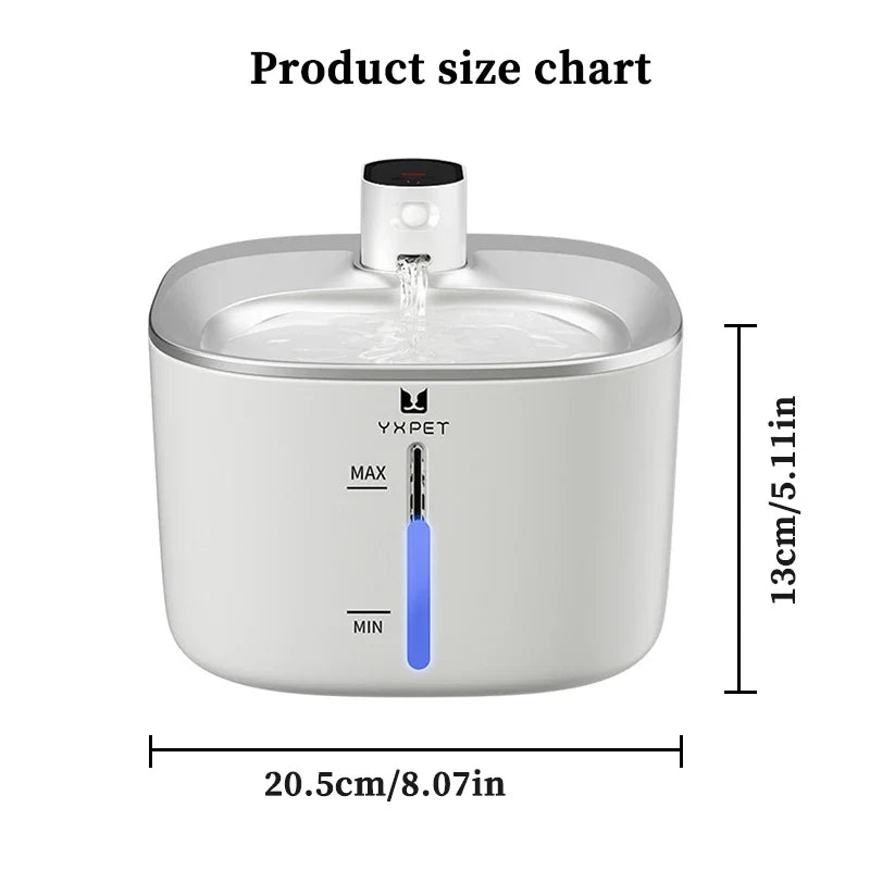 4L Stainless Steel Wireless Pet Water Fountain with Motion Sensor