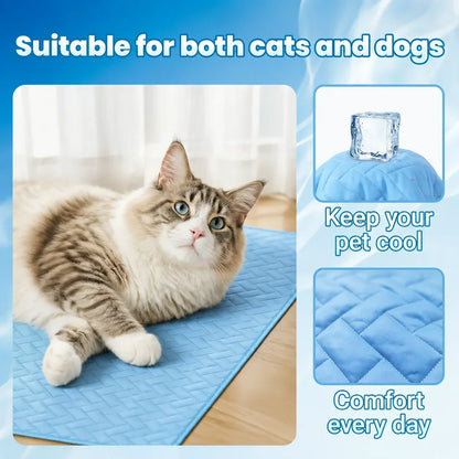 Breathable Cooling Mat for Dogs & Cats — Washable Summer Ice Pad in 4 Sizes, Single or Twin Pack