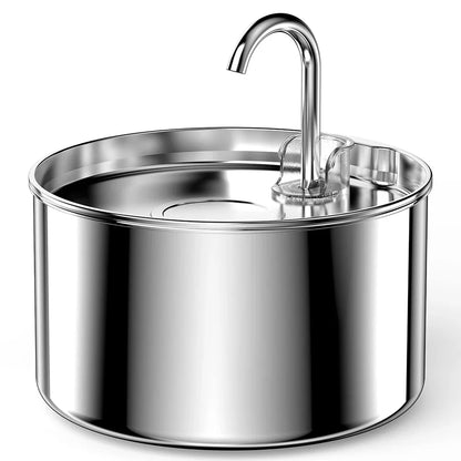 2.2L Stainless Steel Silent Pet Water Fountain for Cats & Dogs