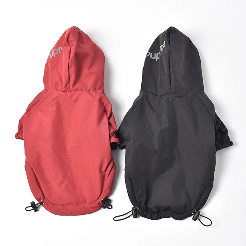 Waterproof Hooded Dog Jacket with Reflective Trim