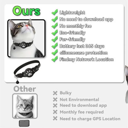 Reflective AirTag Pet Collar with Safety Buckle for Cats & Small Dogs