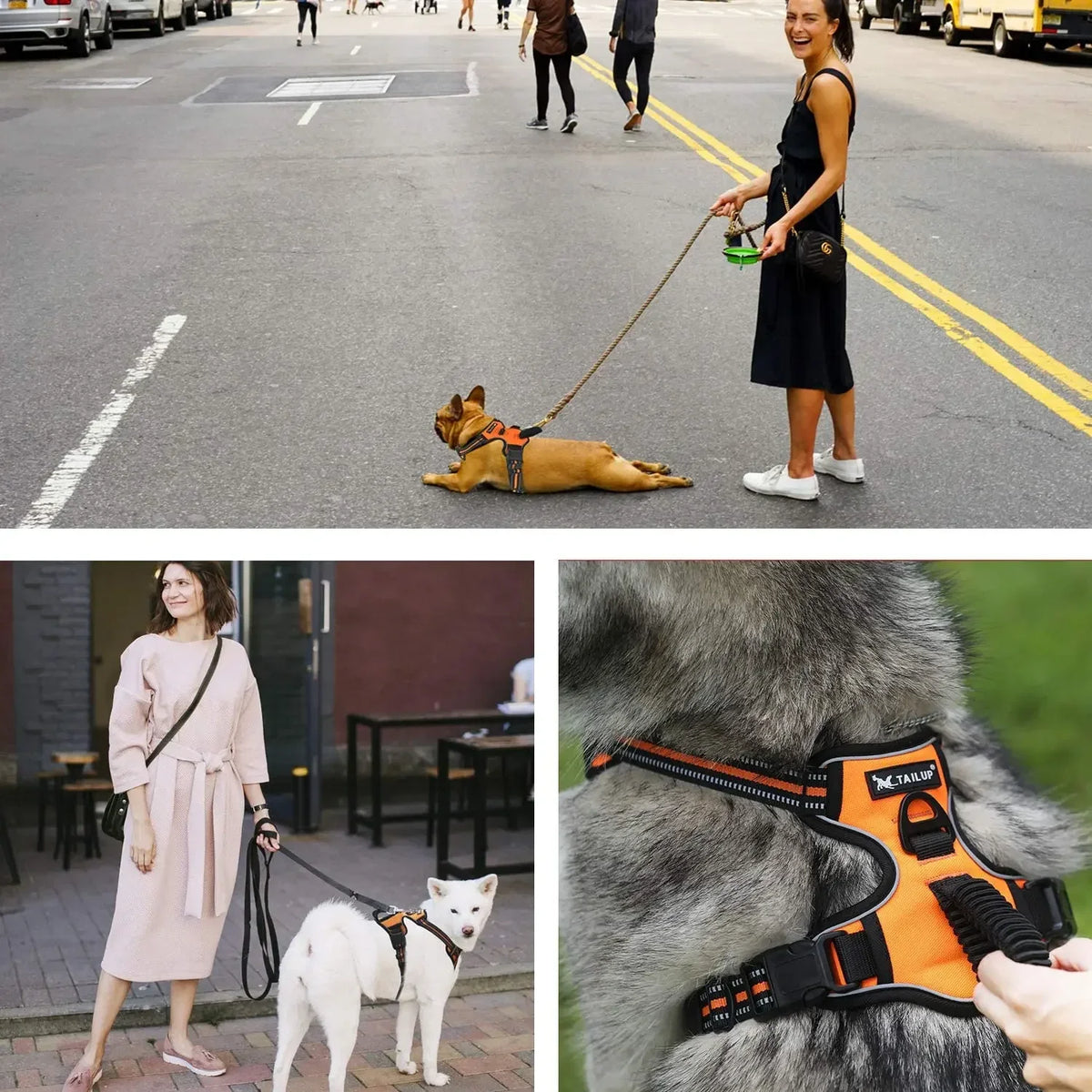 No-Pull Reflective Nylon Dog Harness for Strong Pullers