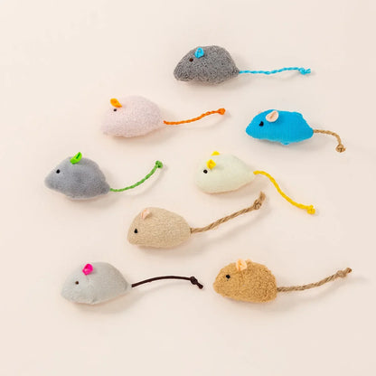 Feather Mouse Cat Toys - 10 Pack Interactive Play Set with Catnip