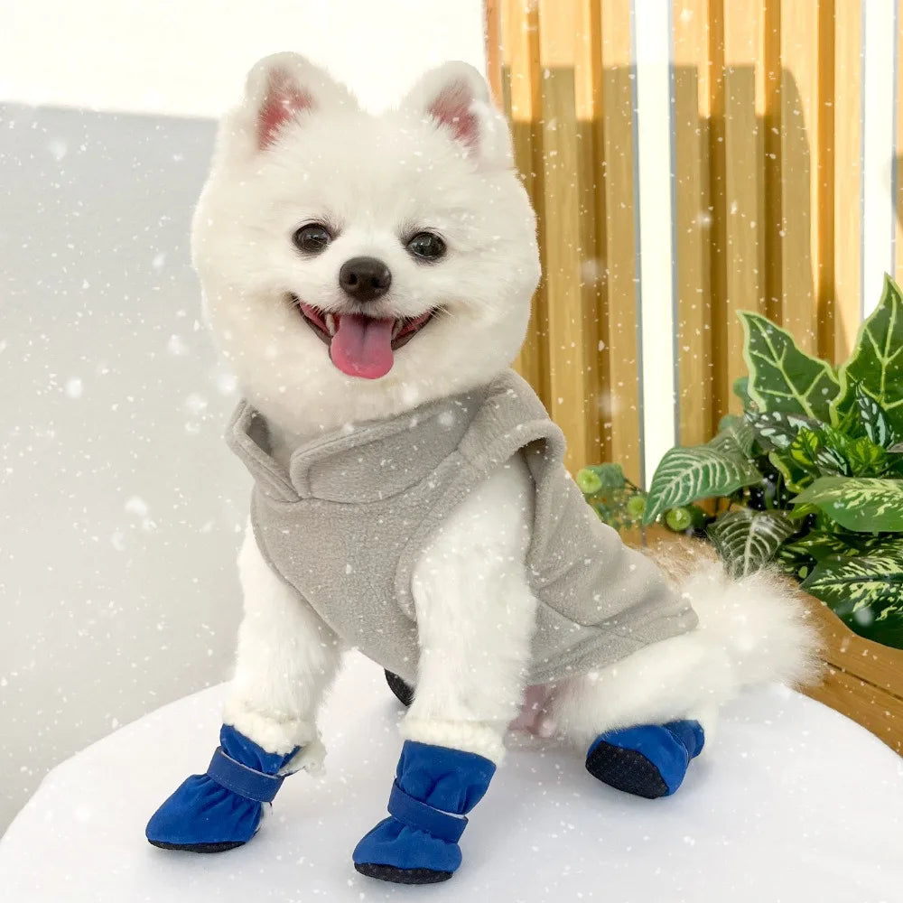 Winter Anti-Slip Dog Boots | Set of 4 for Small & Medium Dogs & Cats