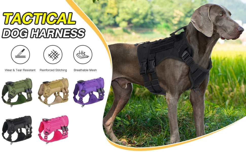 Tactical Chest Strap Dog Harness with Reinforcement Loop