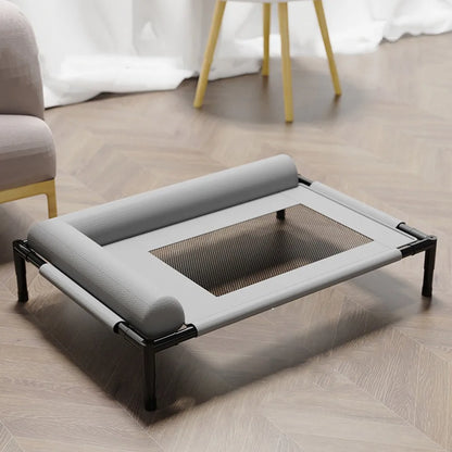 Elevated Mesh Dog Bed with Pillow — Breathable Raised Outdoor & Indoor Pet Bed