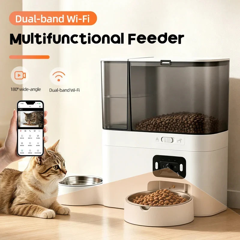 5L+3L Smart Automatic Pet Feeder with Camera & Water Dispenser