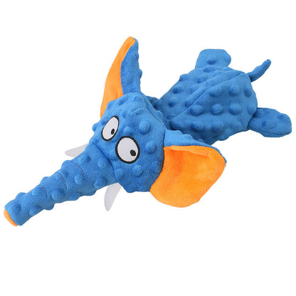 Elephant Plush Squeaky Dog Toy with Crinkle Paper