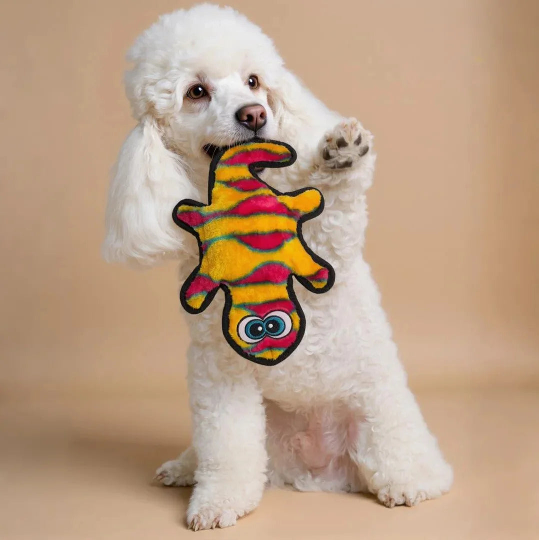 Plush Gecko Interactive Chew Toy for Small Dogs