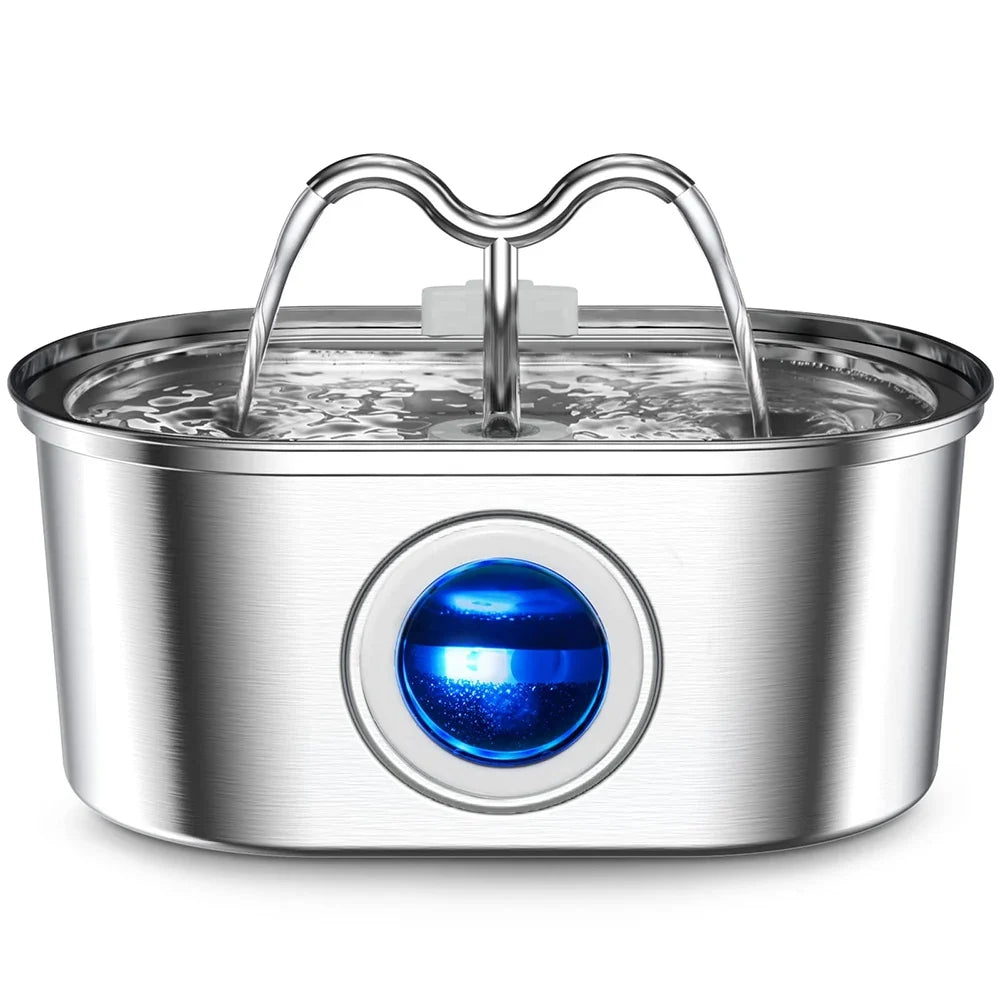 3.2L Stainless Steel USB Pet Water Fountain — Quiet Filter Pump for Cats & Dogs