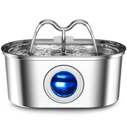 3.2L Stainless Steel USB Pet Water Fountain — Quiet Filter Pump for Cats & Dogs