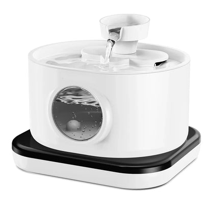Wireless Pet Water Fountain with Filtration - 2.8L Silent Rechargeable Dispenser
