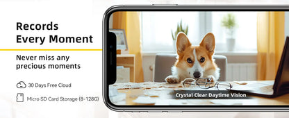 2K Indoor WiFi Pet Camera — 360° Pan & Tilt with Night Vision & 2-Way Audio