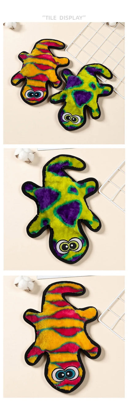 Plush Gecko Interactive Chew Toy for Small Dogs