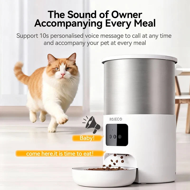 4.5L Smart Pet Feeder with Voice Recording & WiFi App Control