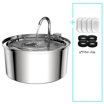 USB Electric Pet Water Fountain - Stainless Steel Silent Filter Fountain